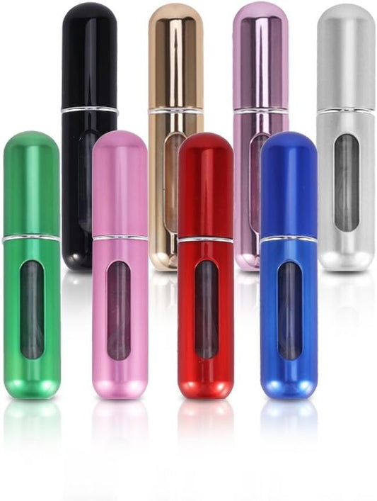 2 pcs Refillable Perfume Atomizer – Travel Pocket Spray Bottle (5ml) | Easy Pump-to-Fill Mini Fragrance Container