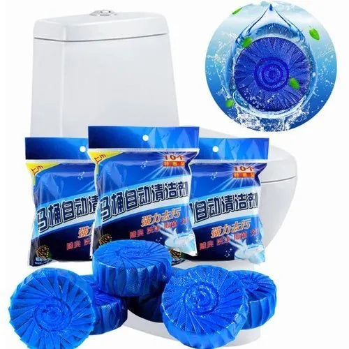 Toilet Cleaning Flush Tablets (10 pcs/bag) – Automatic Blue Toilet Bowl Cleaner for Stain Removal & Odor Control