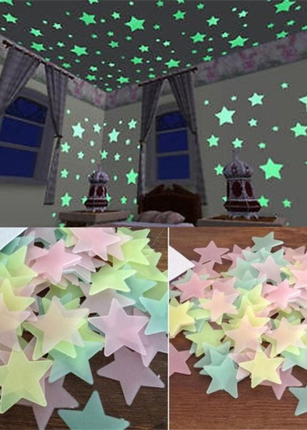Glow in the Dark Star Stickers (100 Pcs)