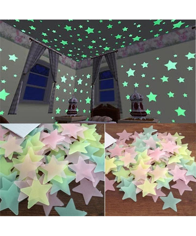 Glow in the Dark Star Stickers (100 Pcs)