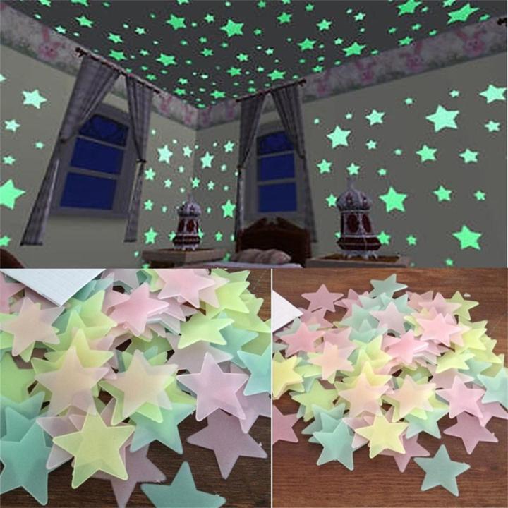 100 Pcs Luminous Star Stickers (30 cm) – Glow in the Dark Wall & Ceiling Decor for Kids Room, Bedroom & Home