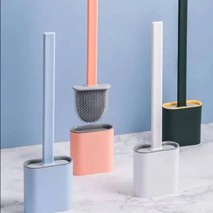 Silicone Toilet Brush with Holder Wall Mounted