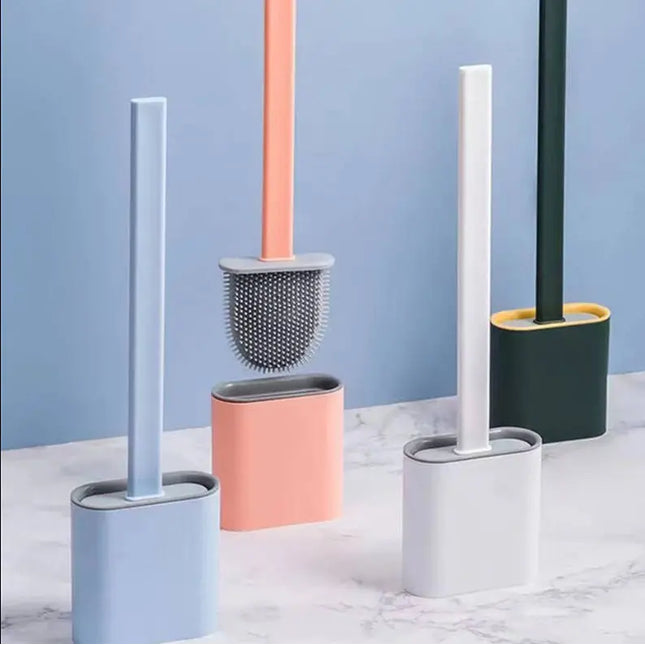 Silicone Toilet Brush with Holder Wall Mounted