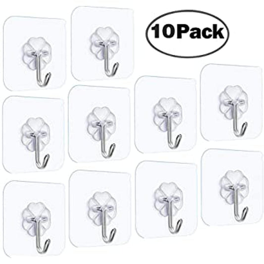 10 Pcs Angta Wall Hook – Strong Self-Adhesive Mini Hanging Hooks for Home, Kitchen & Bathroom