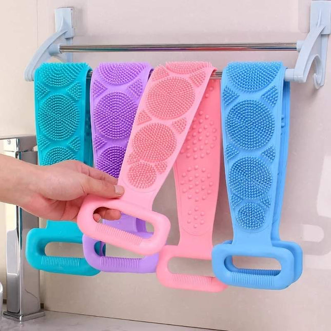 Double-Sided Silicone Shower Washing Belt Back Scrubber