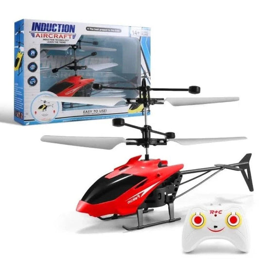 RC Induction Helicopter Toy – Sensor Control Flying Aircraft with Remote | Rechargeable Kids Drone (Age 6+)