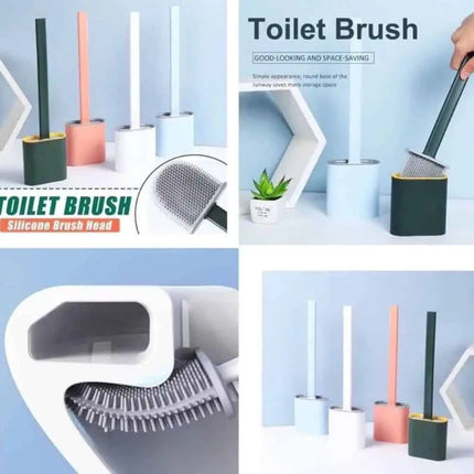 Silicone Toilet Brush with Holder Wall Mounted