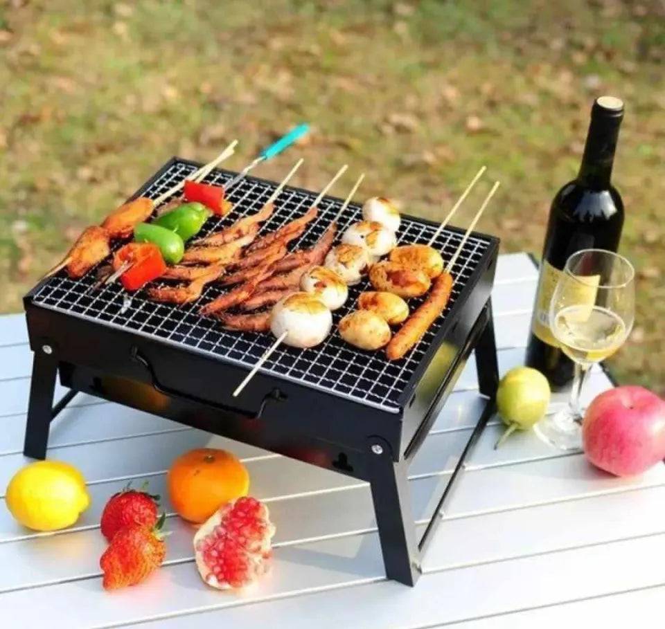 Portable Charcoal BBQ Grill for Outdoor Cooking – Foldable Tabletop Barbecue for Picnic, Camping & Travel