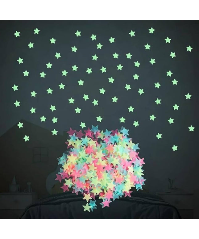 Glow in the Dark Star Stickers (100 Pcs)