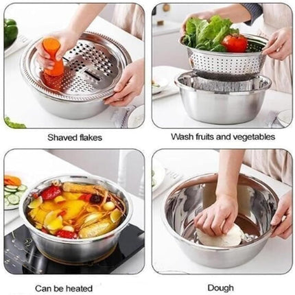 Stainless Steel Grater & Colander Set