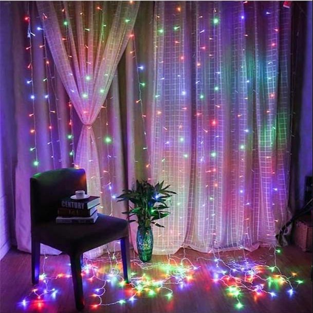 16 Feet 80 LED Multicolor Curtain Fairy Lights