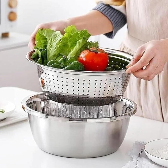 Stainless Steel Grater & Colander Set