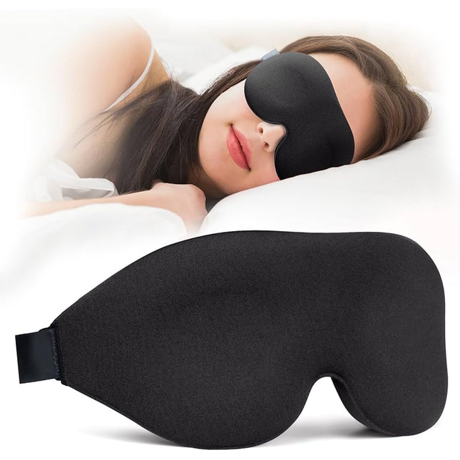 3D Sleeping Eye Mask Black 2pcs