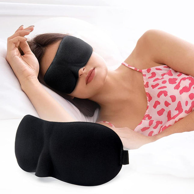 3D Sleeping Eye Mask Black 2pcs