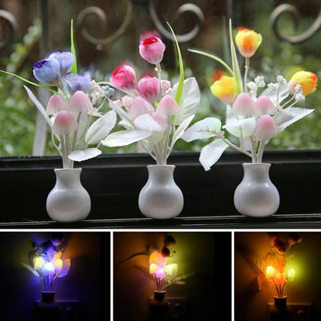 LED Flower Mashroom Night Light Vase