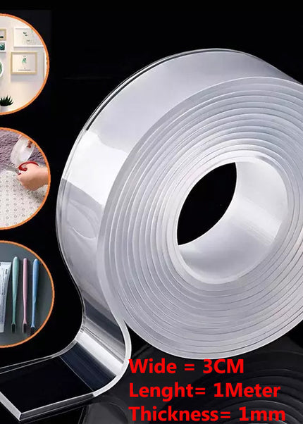 Double-Sided Nano Gel Tape (3cm × 1m × 1mm)