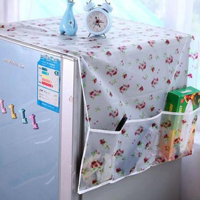 Fridge Top Dust Cover with Storage Pockets