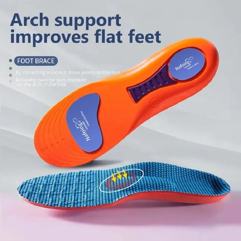 Sports Suspension Insoles – High Elastic Shock-Absorbing Orthotic Inserts for Running, Walking & Daily Comfort (Orange)