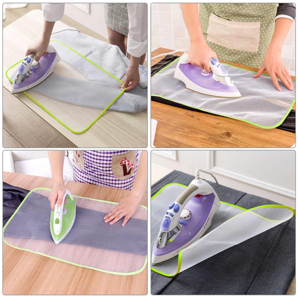 2-Pc Protective Insulated Ironing Mesh – Heat-Resistant, Reusable & Washable Cloth Guard (Multicolor)
