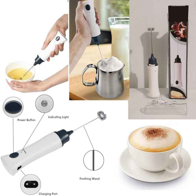 Rechargeable Electric Milk Frother Coffee Mixer