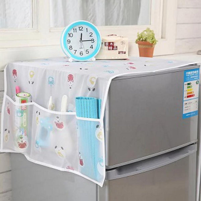Fridge Top Dust Cover with Storage Pockets