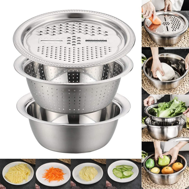 Stainless Steel Grater & Colander Set