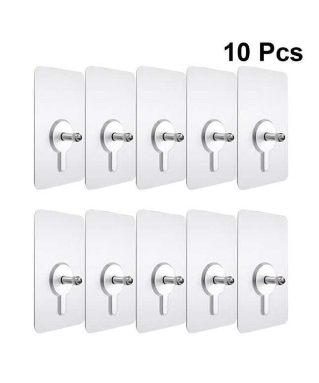 Adhesive Nut Wall Hooks (10 Pcs)