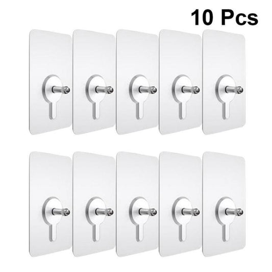10 Pcs Adhesive Nut Wall Hooks – Strong Self-Adhesive Multipurpose Hanging Hooks for Home & Kitchen