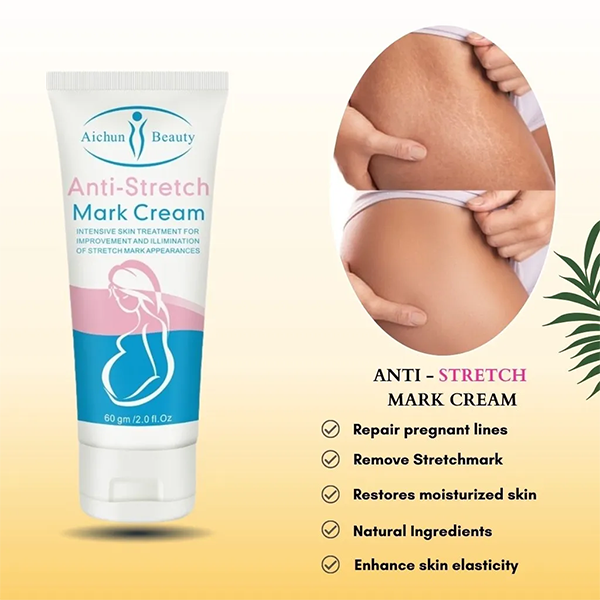 Aichun Beauty Anti-Stretch Mark Cream – Reduce Stretch Marks, Improve Skin Elasticity & Moisturize (60g)