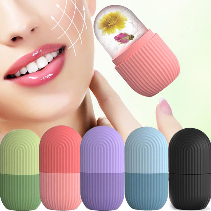 Ice Facial Beauty Capsule – Reusable Silicone Ice Roller Mold for Face Lifting, Pore Tightening & Skin Brightening