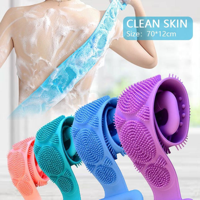 Double-Sided Silicone Shower Washing Belt Back Scrubber