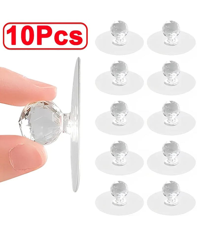 Diamond Self-Adhesive Wall Hooks (10 Pcs)