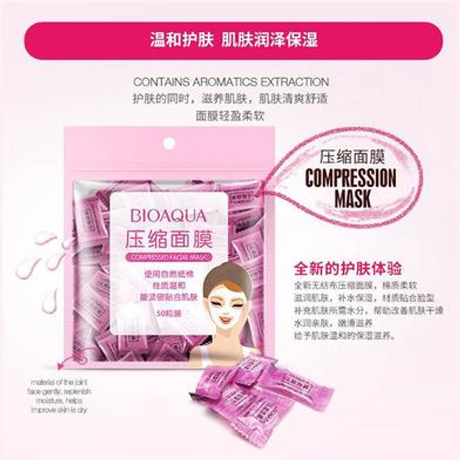 BIOAQUA Compressed Facial Mask (50 pcs)