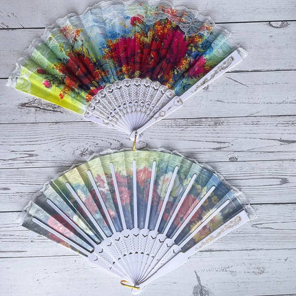 Vintage Floral Folding Hand Fan