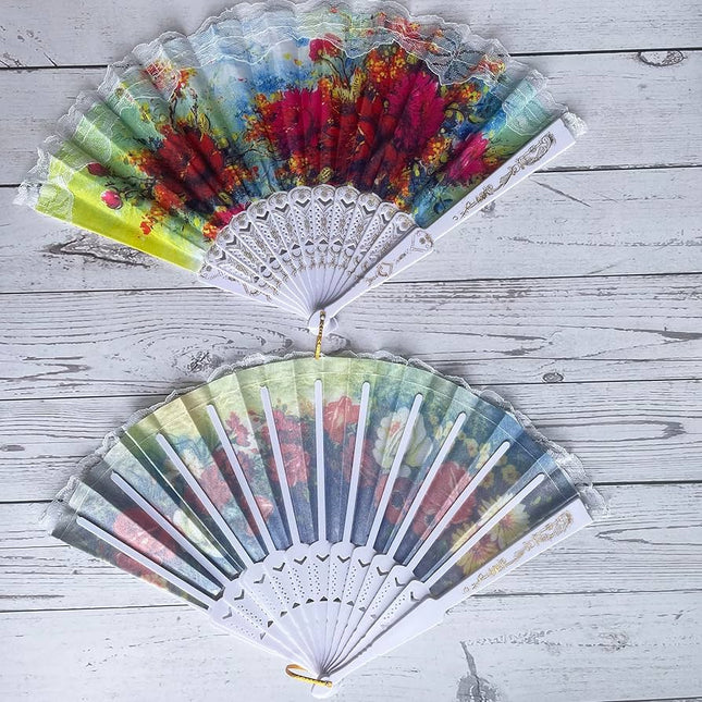 Vintage Floral Folding Hand Fan