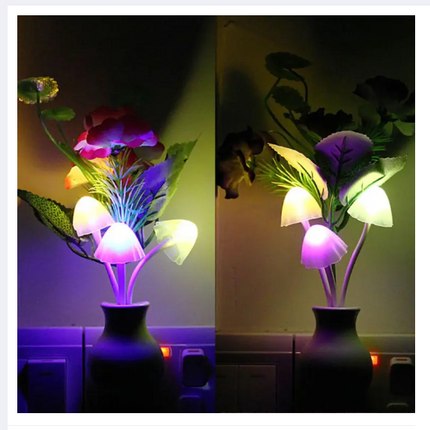 Multicolour Auto Flower Mashroom Night Light 1 Pc