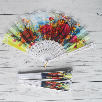 Vintage Floral Folding Hand Fan