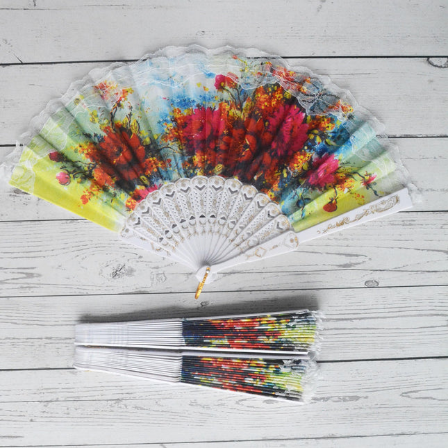 Vintage Floral Folding Hand Fan